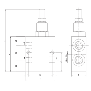 Zawór przelewowy w lini VMP L D5, Wymiary zaworów: 1/2"