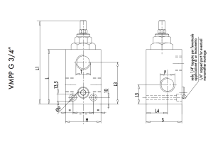 Dyferencjalny zawór przelewowy, Wymiary zaworów: 1"