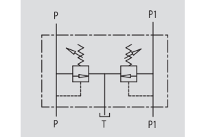 Podwójny zawór przelewowy, Wymiary zaworów: 1/2"