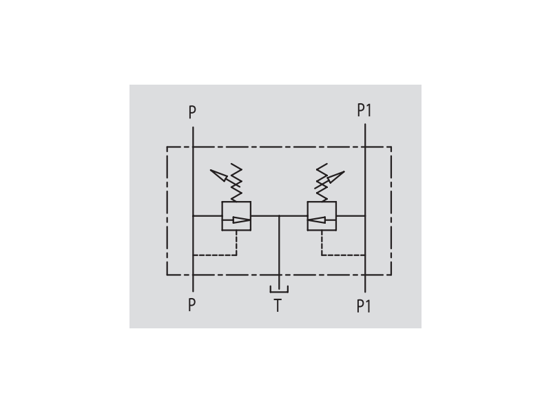 Podwójny zawór przelewowy, Wymiary zaworów: 1/2"