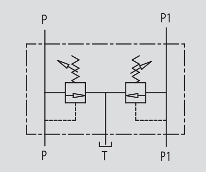 Podwójny zawór przelewowy, Wymiary zaworów: 1/2"