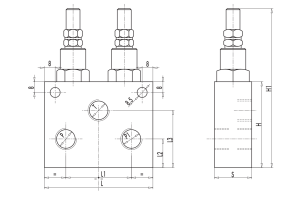 Podwójny zawór przelewowy, Wymiary zaworów: 1/2"