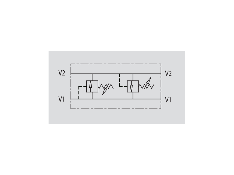 Podwójny zawór przelewowy krzyżowy VAU 1/4" BSPP, Rozmiar