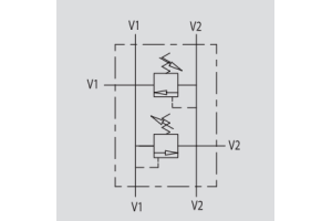 Podwójny zawór przelewowy krzyżowy VMPDI 3/8" BSPP, Rozmi