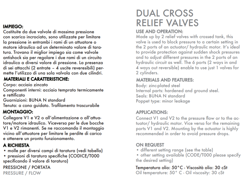 Podwójny zawór przelewowy krzyżowy VMPDI 3/8" BSPP, Rozmi