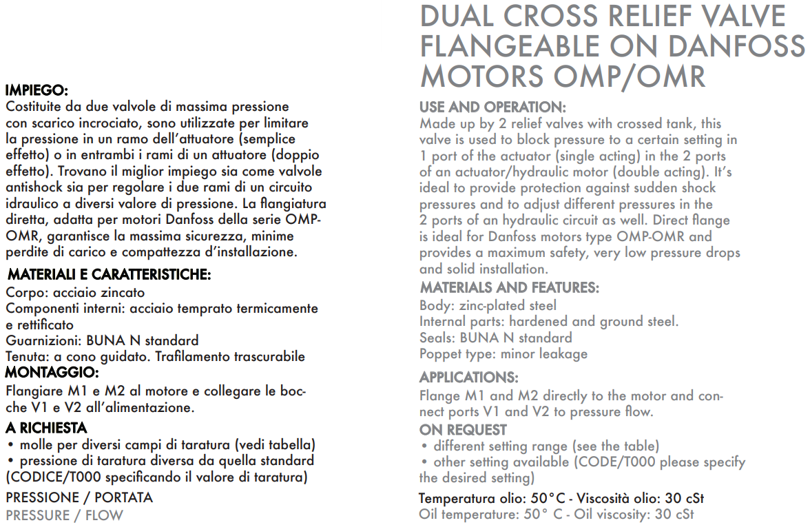 Podwójny zawór przelewowy krzyżowy VAU 1/2" BSPP SE OMP/O