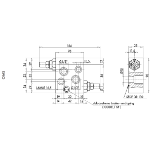 Podwójny zawór przelewowy krzyżowy rozkładany 3/4" BSPP 