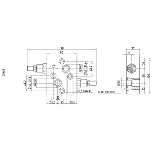 Podwójny zawór przelewowy krzyżowy rozkładany 3/4" BSPP 