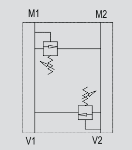 Podwójny zawór przelewowy krzyżowy rozkładany VAU 1/2" B