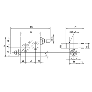 Podwójny zawór przelewowy krzyżowy rozkładany VAU 1/2" B