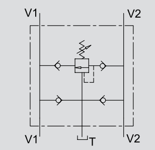 Podwójny zawór przelewowy z anty kawitacją VAA/RU 1/2" BS
