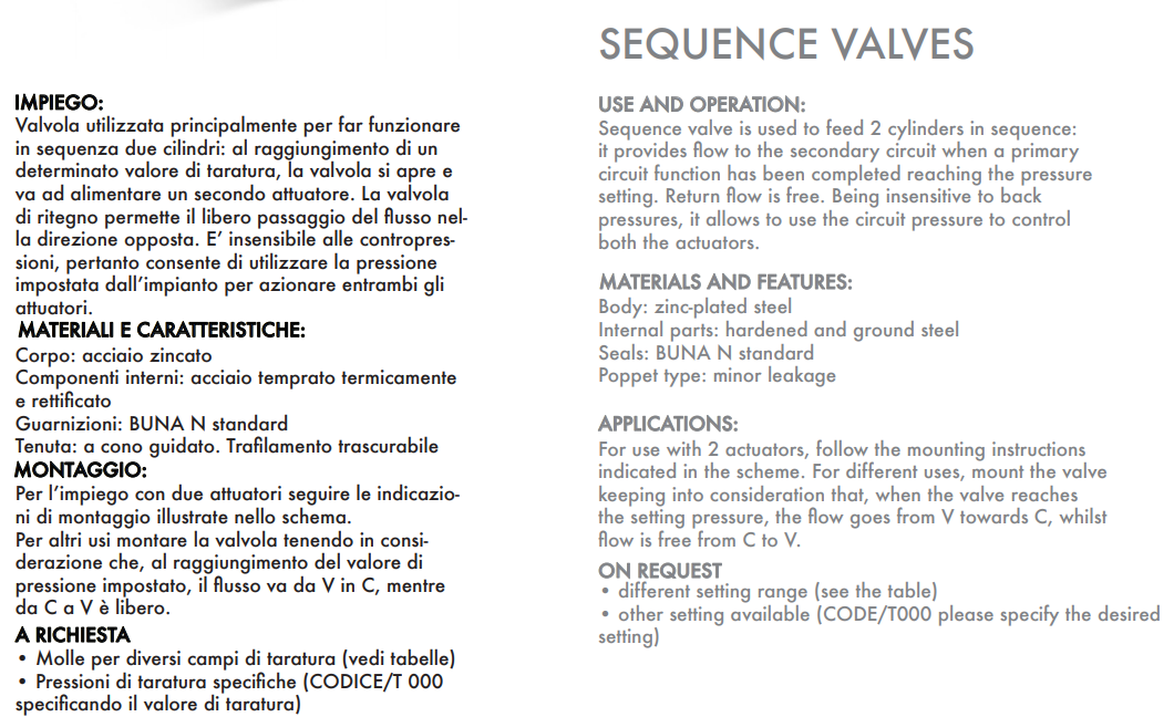 Zawór sekwencyjny VSQAPP 3/8" BSPP, Rozmiar gwintu: 3/8" BS