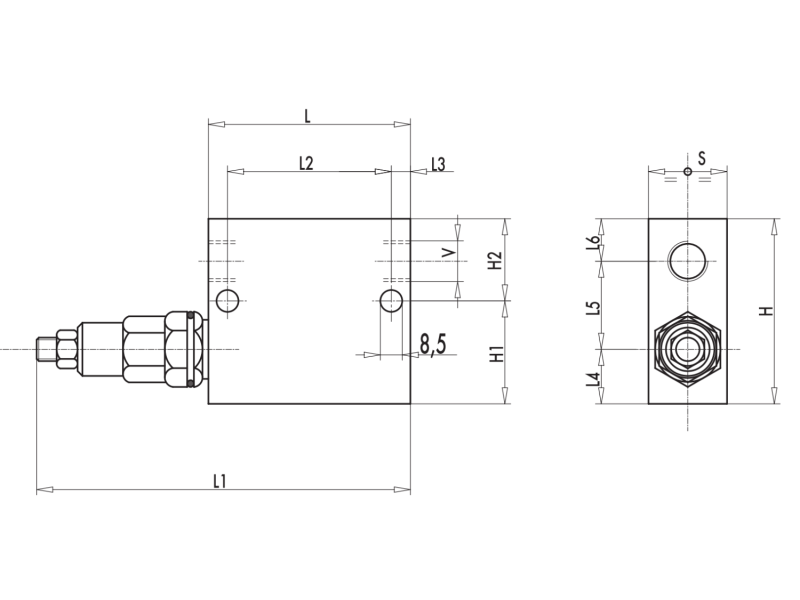 Zawór sekwencyjny VSQAPP 3/8" BSPP, Rozmiar gwintu: 3/8" BS