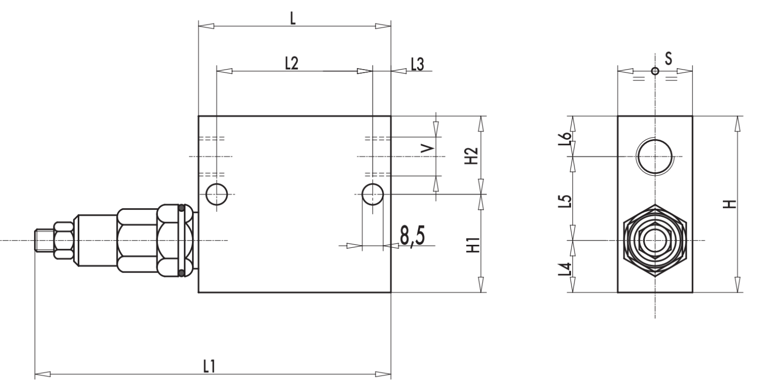 Zawór sekwencyjny VSQAPP 3/8" BSPP, Rozmiar gwintu: 3/8" BS