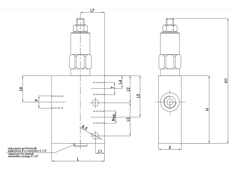 Zawór redukujący ciśnienie VRP 3/8" BSPP, Rozmiar gwintu: