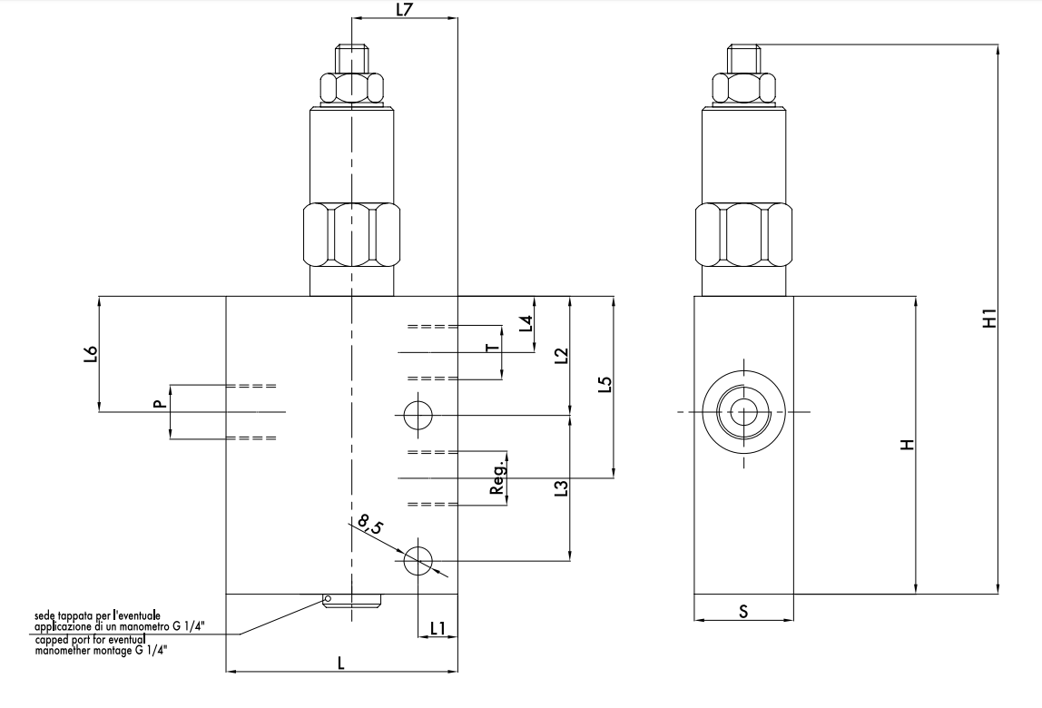 Zawór redukujący ciśnienie VRP 3/8" BSPP, Rozmiar gwintu: