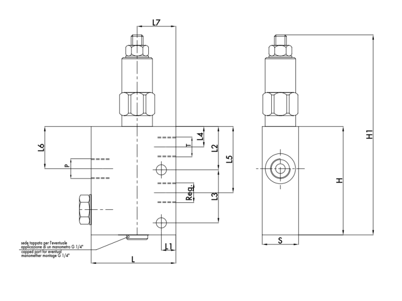 Zawór redukujący ciśnienie VRPRL 3/8" BSPP, Rozmiar gwint