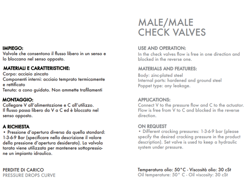 Męski zawór zwrotno-zabezpieczający VU MM 1/4" BSPP, Rozm