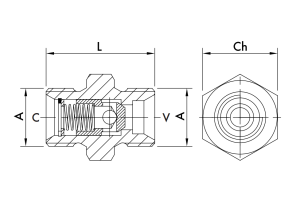 Męski zawór zwrotno-zabezpieczający VU MM 1/4" BSPP, Rozm