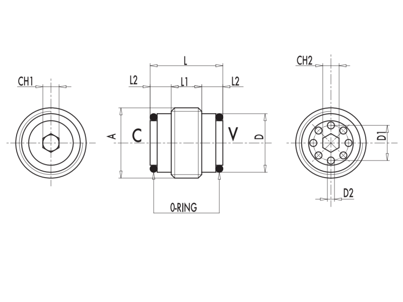 Zintegrowany zawór zwrotno-zabezpieczający VUI 1/4" BSPP, 