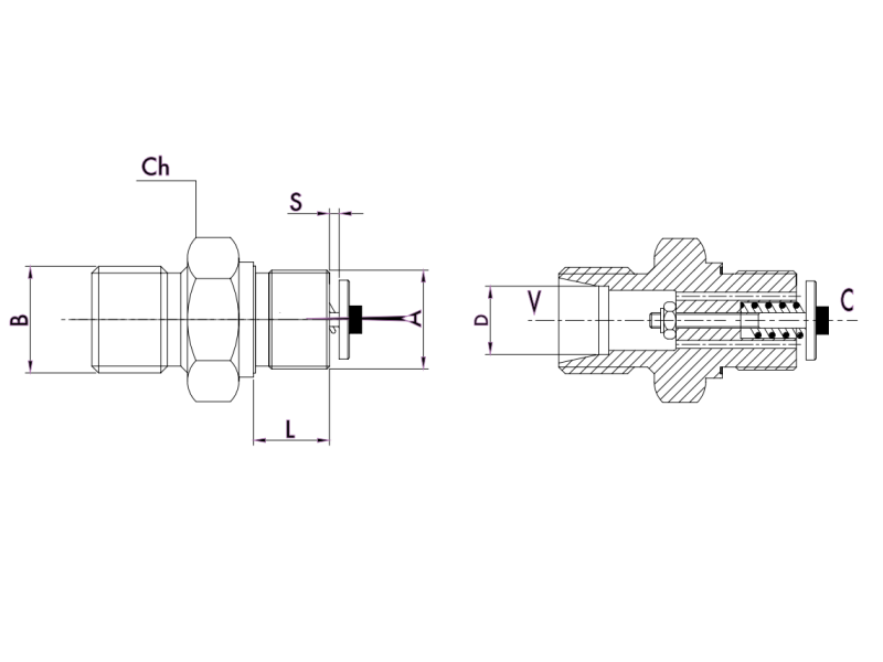 Regulowany zawór bezpieczeństwa VUBA 3/8" BSPP DIN T10L, R