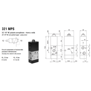 Zawór sterowany mechanicznie 321/521 MPS, Elektrozawory - p