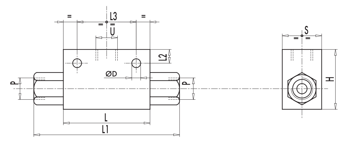 Zawór trójdrogowy VU2P 1/4" BSPP, Rozmiar gwintu: 1/4" BSP
