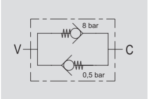 Dwukierunkowy zawór zwrotno-zabezpieczający VRC 3/8" BSPP,