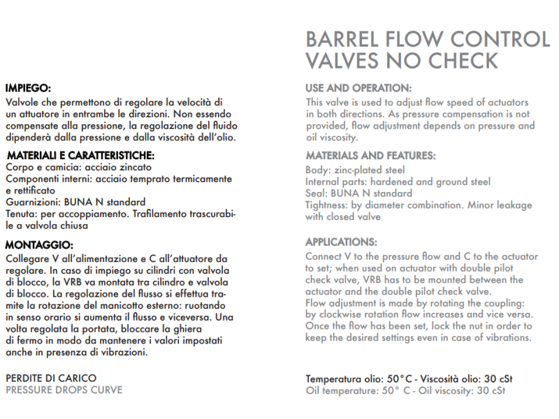 Zawór sterujący przepływem beczkowy VRB 1/4" BSPP, Rozmia