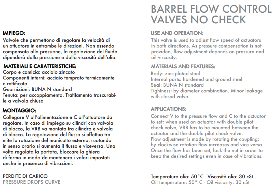 Zawór sterujący przepływem beczkowy VRB 1/4" BSPP, Rozmia