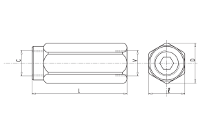 Zawór zwrotno-dławiący liniowy VUSF 1/4" BSPP, Rozmiar gw