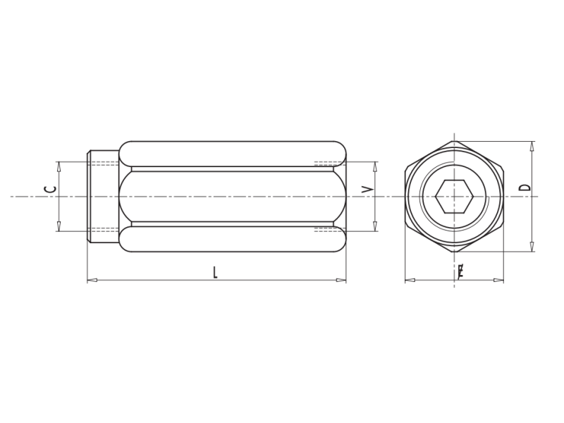 Zawór zwrotno-dławiący liniowy VUSF 1/4" BSPP, Rozmiar gw
