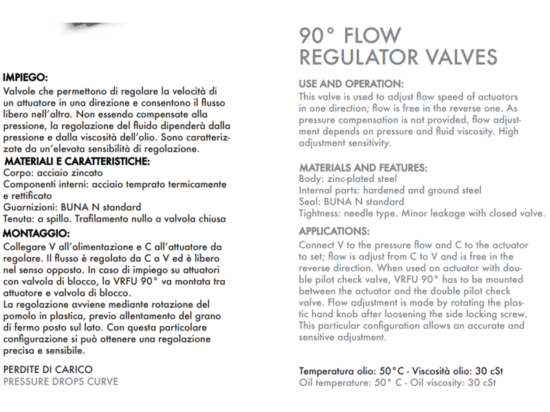 Zawór sterujący przepływem VRFU 90° 1/4" BSPP, Rozmiar g