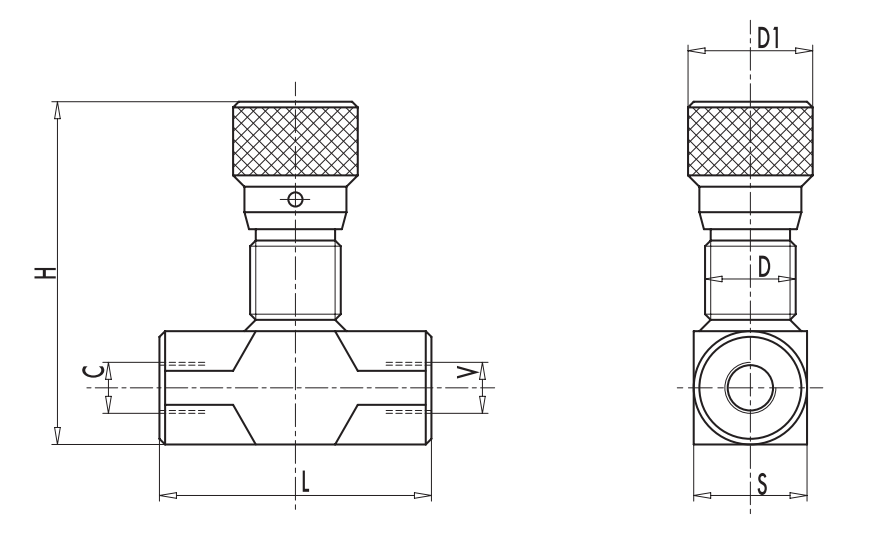 Zawór sterujący przepływem VRFB 90° 1/4" BSPP, Rozmiar g