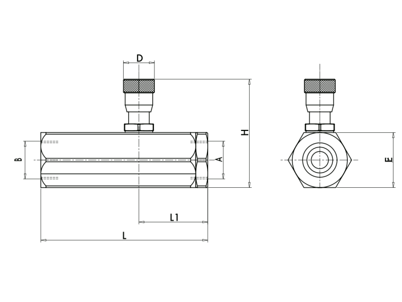 Zawór sterujący przepływem 90° 1/4" BSPP, Rozmiar gwintu