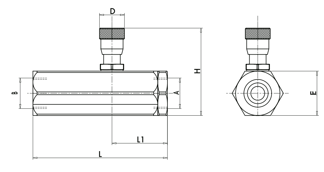 Zawór sterujący przepływem 90° 1/4" BSPP, Rozmiar gwintu