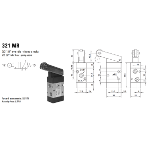 Zawór sterowany mechanicznie 321/521 MR, Elektrozawory - po