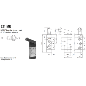 Zawór sterowany mechanicznie 321/521 MR, Elektrozawory - po