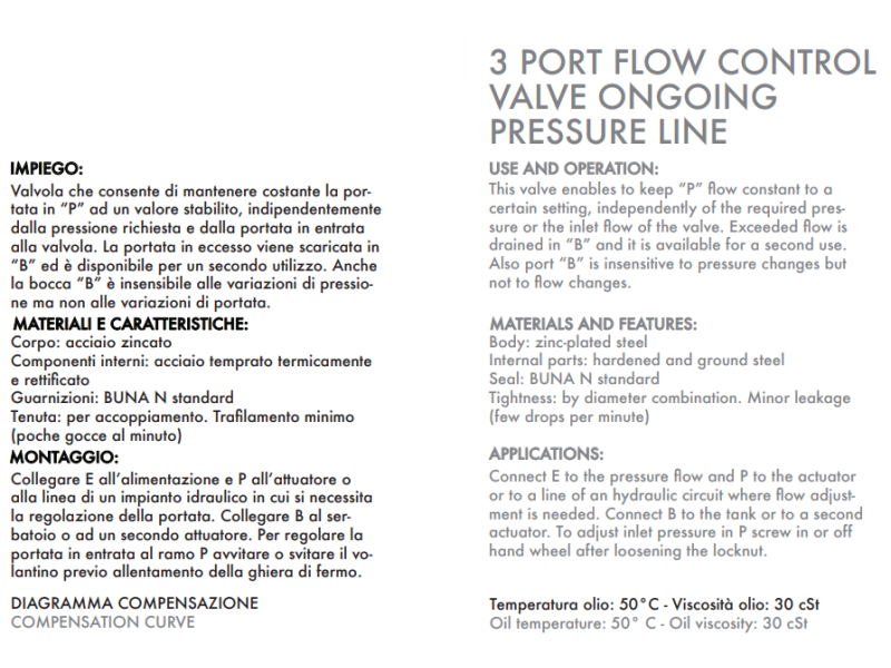 3 portowy zawór sterujący przepływem VPR3 3/8" BSPP, Rozm