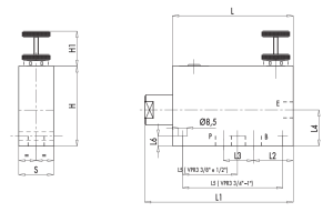 3 portowy zawór sterujący przepływem VPR3 3/8" BSPP, Rozm
