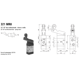 Zawór sterowany mechanicznie 321/521 MRU, Elektrozawory - p