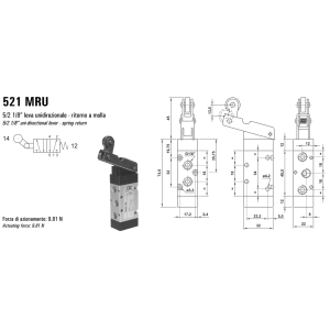 Zawór sterowany mechanicznie 321/521 MRU, Elektrozawory - p