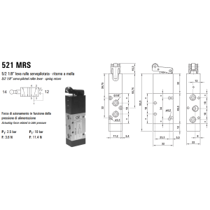 Zawór sterowany mechanicznie 321/521 MRS, Elektrozawory - p