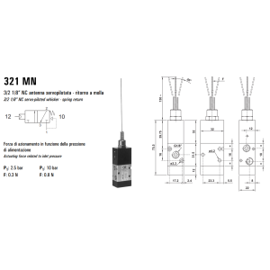 Zawór sterowany mechanicznie 321/521 MN, Elektrozawory - po
