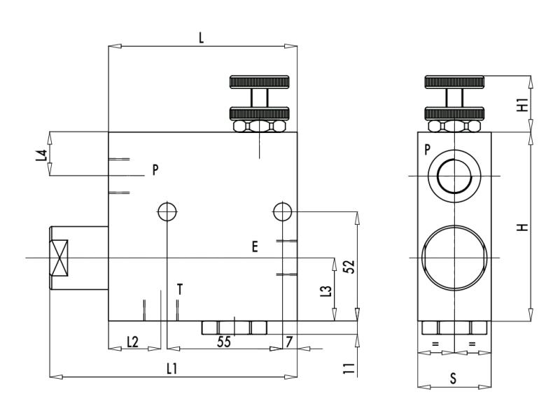 3 wejściowy zawór sterujący przepływem RFP3 VU 3/8" BSPP