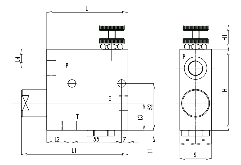 3 wejściowy zawór sterujący przepływem RFP3 VU 3/8" BSPP