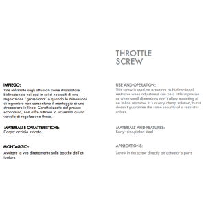 Śruba przepustnicy VS 1/4" BSPP, Rozmiar gwintu: 1/4" BSPP