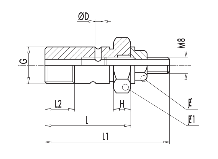 Śruba przepustnicy VS 1/4" BSPP, Rozmiar gwintu: 1/4" BSPP