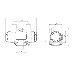 2 drogowy rozdzielacz przepływu 3/8" BSPP V-EQ 8, Rozmiar g