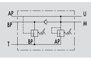 Zawór 2 pompowy odciążający VABP 3/8" BSPP, Rozmiar gwin